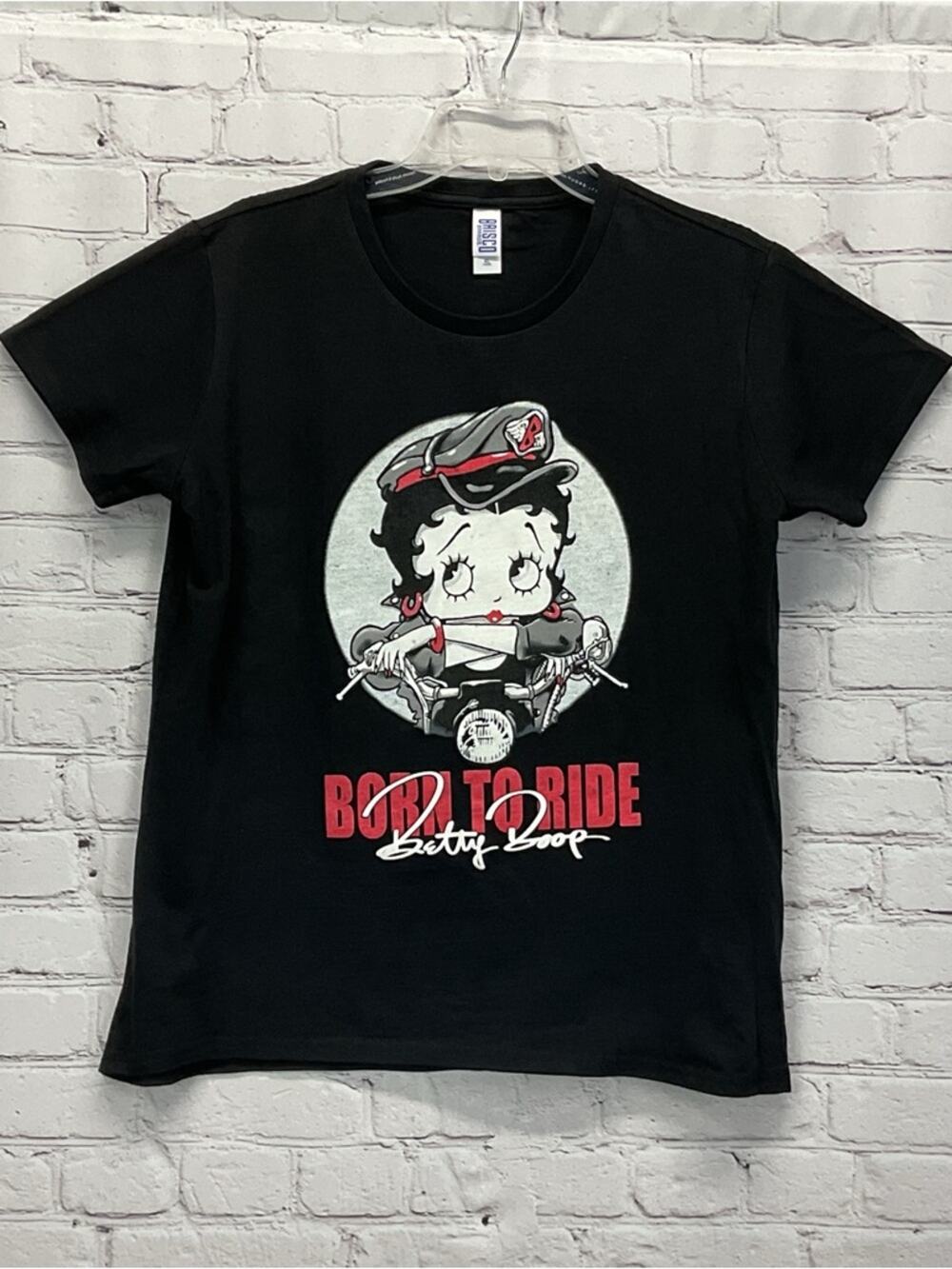 Brisco Betty Boop “Born To Ride” Motorcycle T-Shirt Women's XL Black Festival